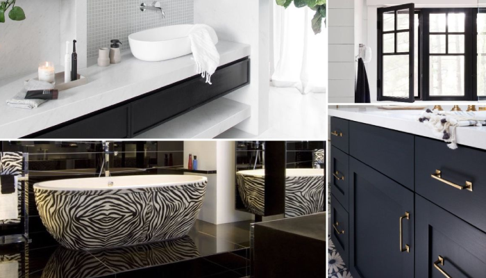 Black-and-white -popular bathroom colors in 2023