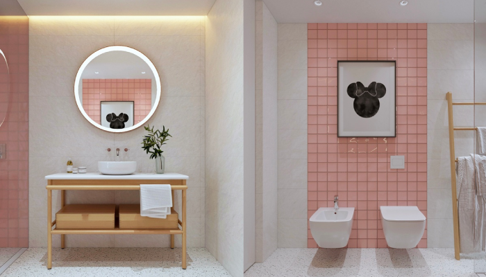 Sofer shades of pink-popular bathroom colors in 2023