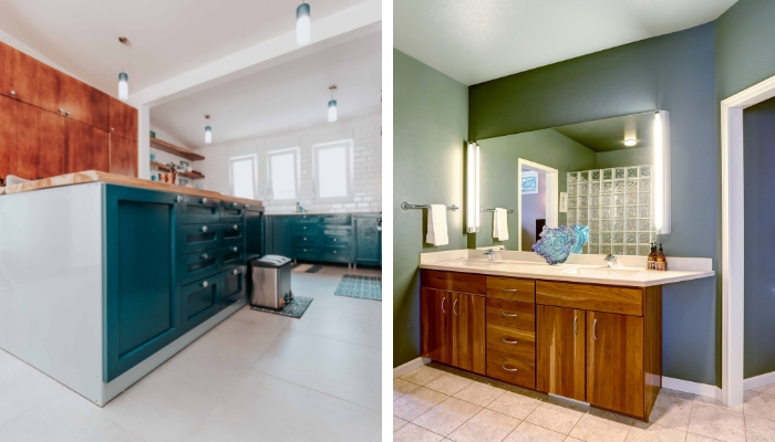 The first difference between a kitchen and bathroom vanity is their height