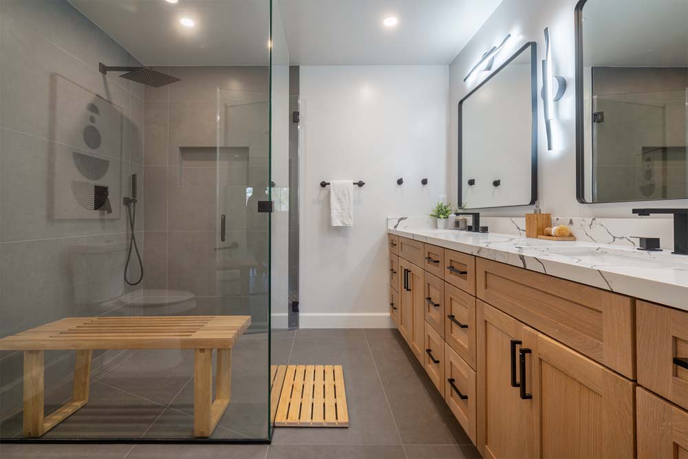 Universal design for homes. Curbless shower.